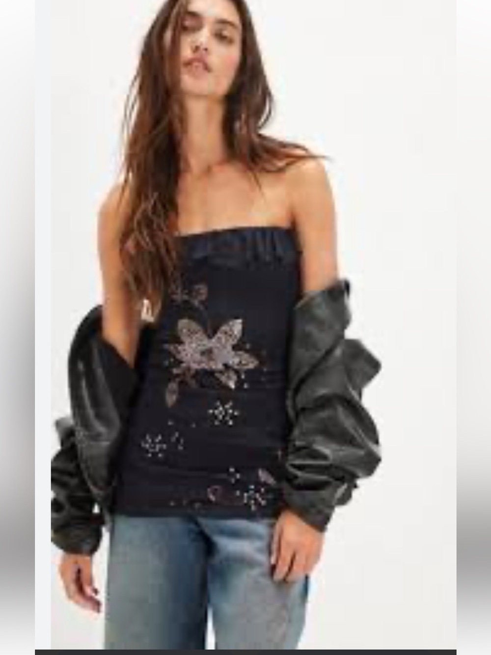 NWT retail $128 size M #FreePeople. Fawn Embellished Tube Top